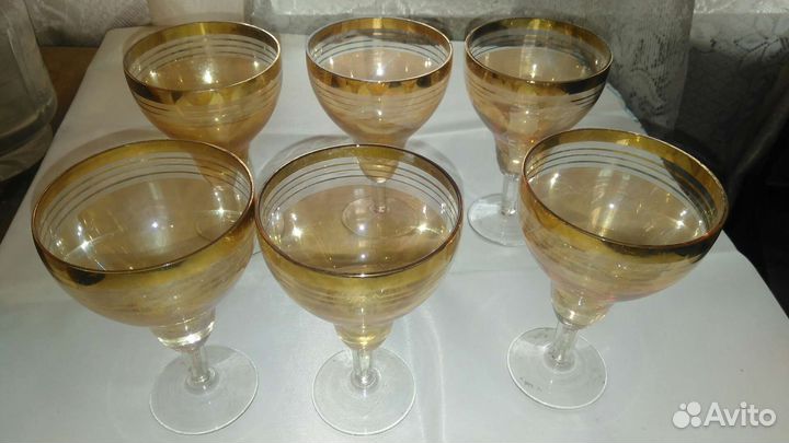 Рюмки фужеры цветное стекло