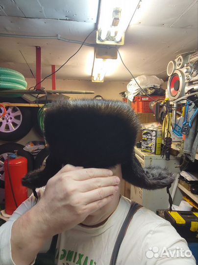 Норковая шапка мужская ушанка