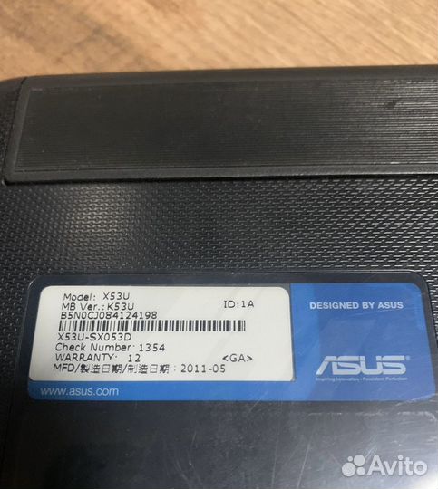 Ноутбук на запчасти