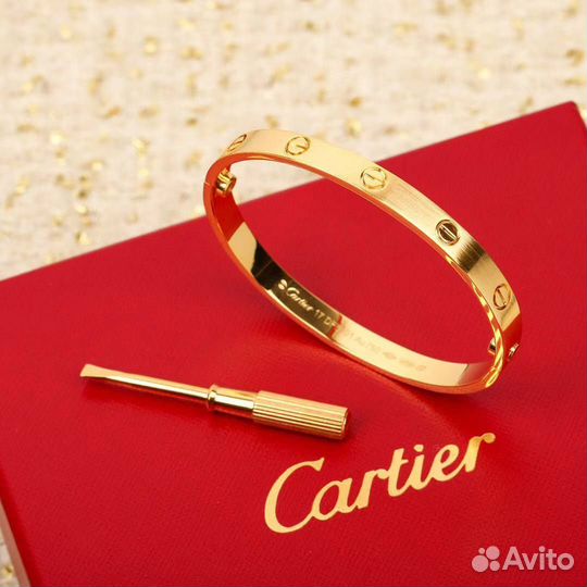 Браслет Cartier Love матовый Жёлтое золото