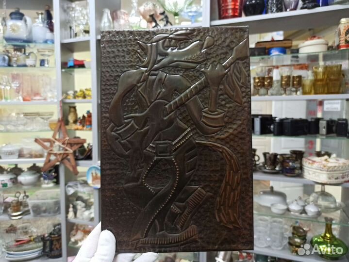 Волк Ну Погоди Медное Панно Чеканка СССР Ретро