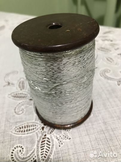 Нить металлизированная серебро, люрекс, мулине