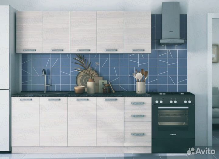 Кухонный гарнитур Асти с доводчиками на петлях