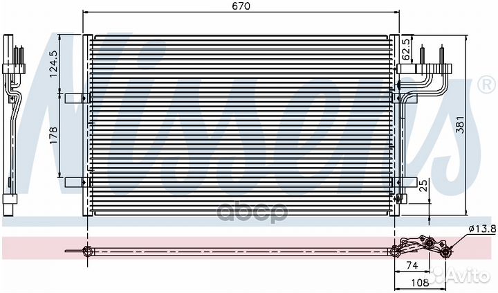 Радиатор кондиционера 94663 Nissens