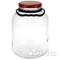 Банка стеклянная 5 л. с ручкой и с разметкой л