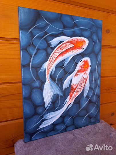 Картина маслом на холсте рыбки