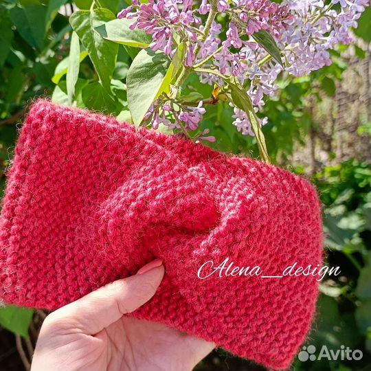 Повязка на голову вязаная