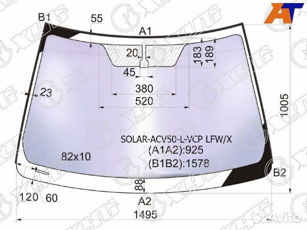 Стекло лобовое toyota camry europe/russia 70