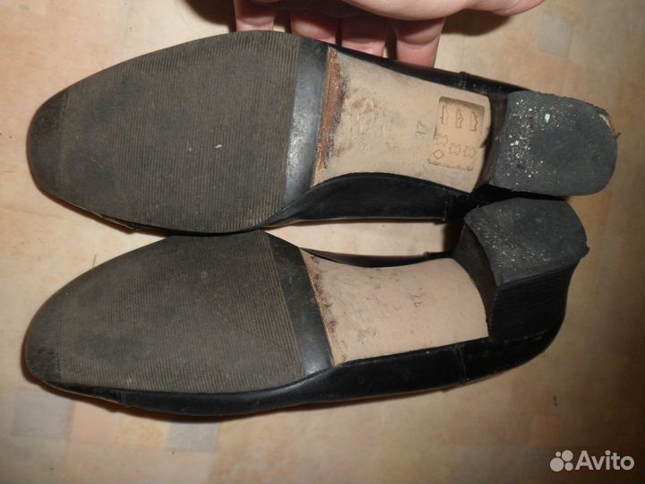 Полностью кожаные (за искл. каблука) туфли, р. 36