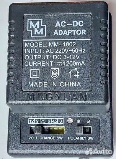 Блок питания 12v; 9v; 7,5v; 6v; 4,5v; 3v