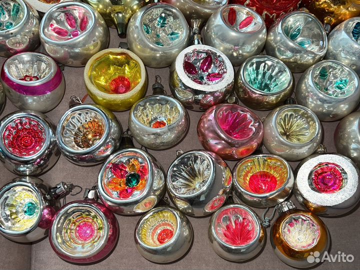 Елочные игрушки СССР шары-прожекторы