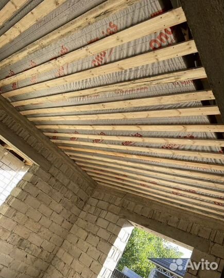 Установка обрешётки потолков