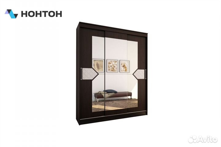 Шкаф-купе Николь 3 венге / лиственница светлая