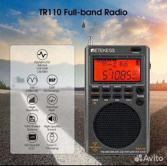 Retekess TR-110 AM/FM/SW/MW/CB/AIR/VHF/UHF/WX