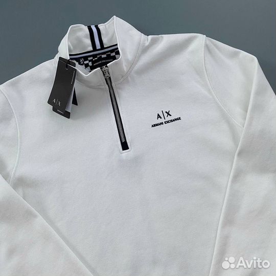 Свитшот полузамок Armani белый