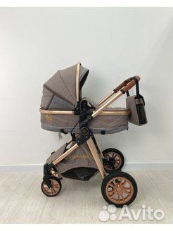 Коляска-трансформер 3в1 Luxmom V9 new коричневый т
