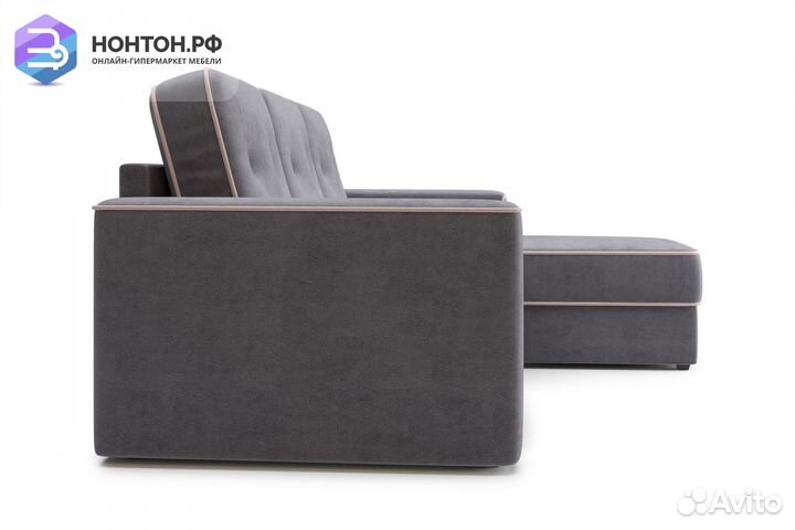 Диван угловой дельфин Берген темно-серый