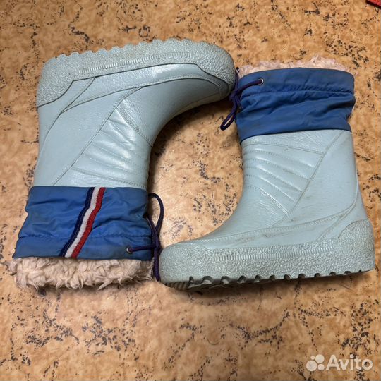 Детские утепленные резиновые сапоги