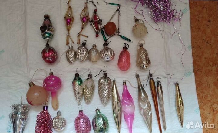 Стеклянные елочные игрушки СССР