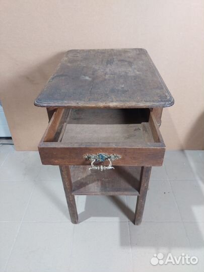 Столик самоварный старинный, резьба, бронза