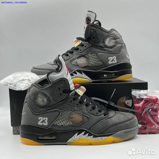 Кроссовки Nike Air Jordan 5 Retro Off-White (Арт.72712)