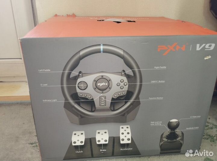 Игровой руль 900 градусов pxn v9