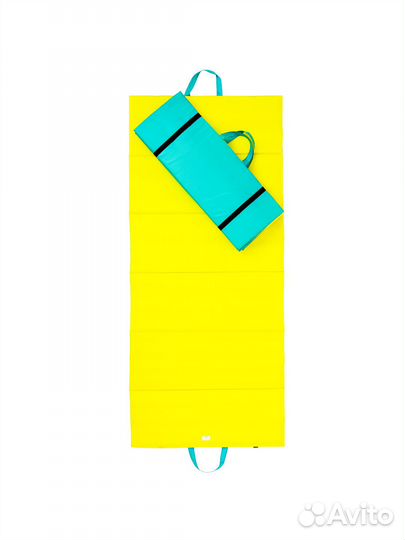 Пляжный коврик складной бирюзово-желтый