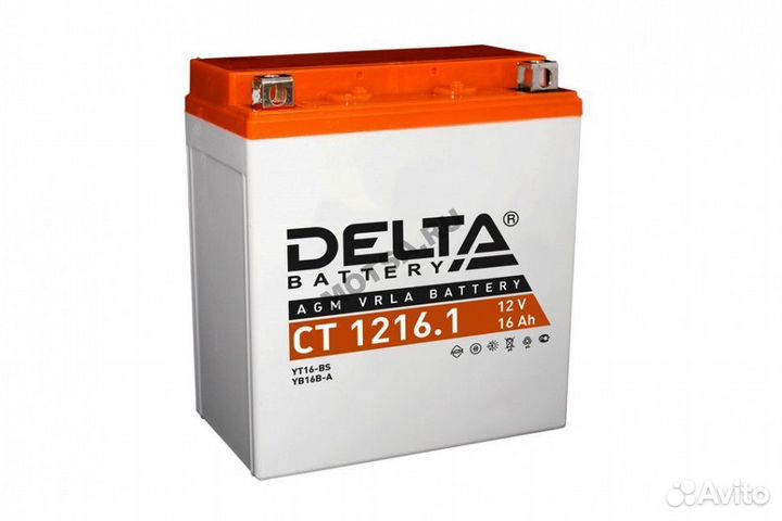Аккумулятор 12В16Ач delta CT1216.1 (YTX16-BS) (кис