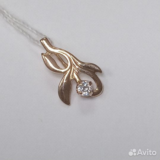 Золотые подвески с фианитами