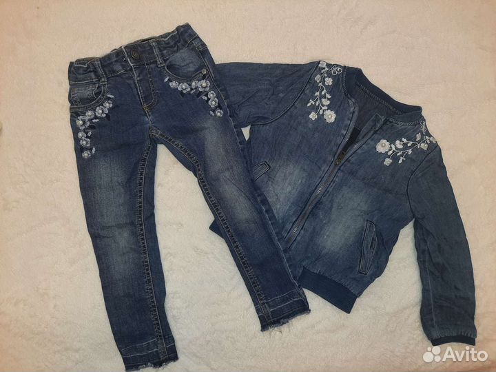 Джинсовый костюм mothercare