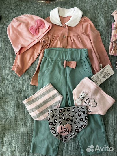 Пакет новых вещей на девочку 74 80 размер