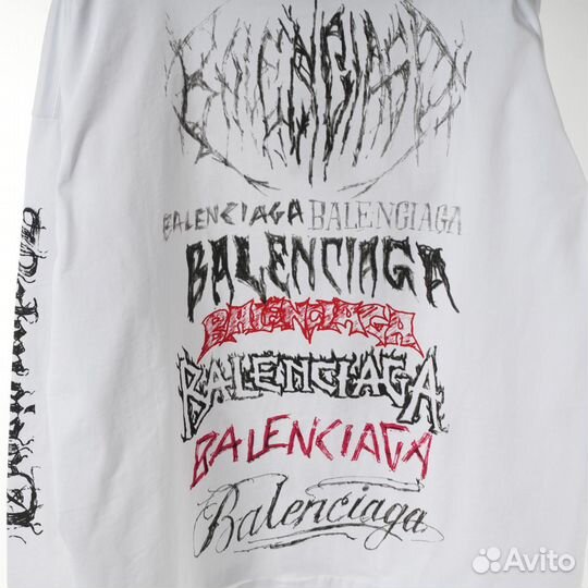 Лонгслив Balenciaga diy metal белый