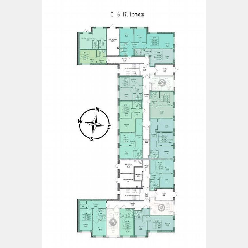 1-к. квартира, 40,2 м², 1/4 эт.