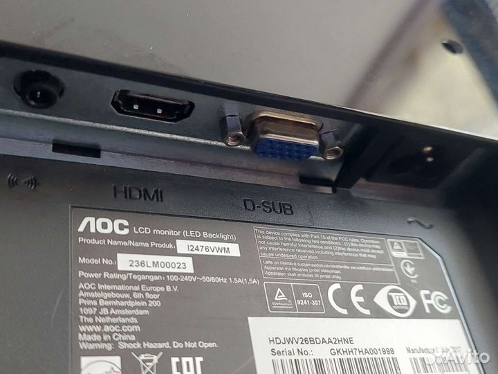 Монитор AOC i2476vwm 24