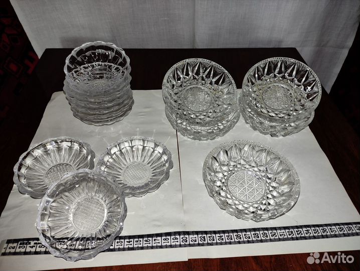 Хрусталь - стопки, розетки,салатницы