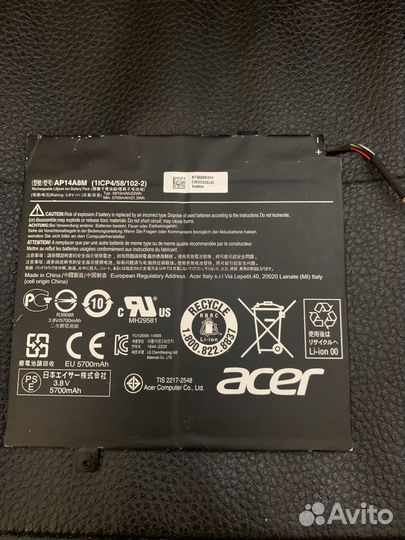 Аккумулятор для Acer switch 10