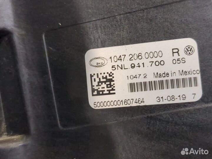 Фара противотуманная Volkswagen Tiguan, 2020