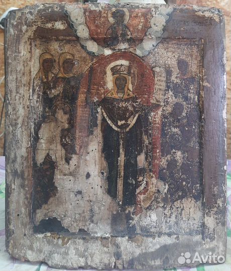 Старинные иконы. Скорбящая Пр. Бца