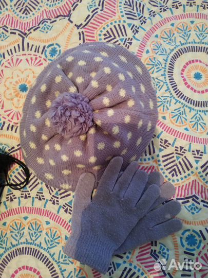 Беретка для девочки + перчатки