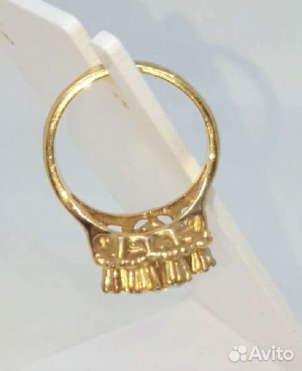 Кольцо - Uncas - Кристаллы - Позолота 14К - Винтаж