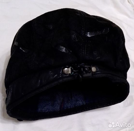 Берет черный женский, замша натуральная