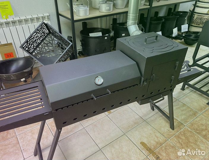Мангал гриль с печью под казан