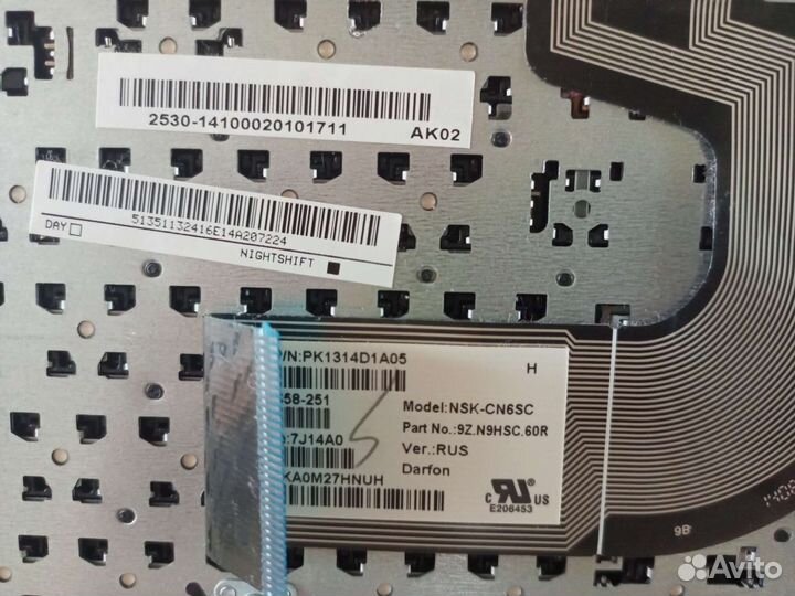 Клавиатура для ноутбука hp модель NSK-CN6SC