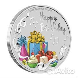 Подарок на День Рождения Монета серебряная