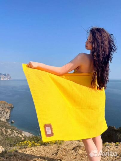 Полотенца вафельные пляжные