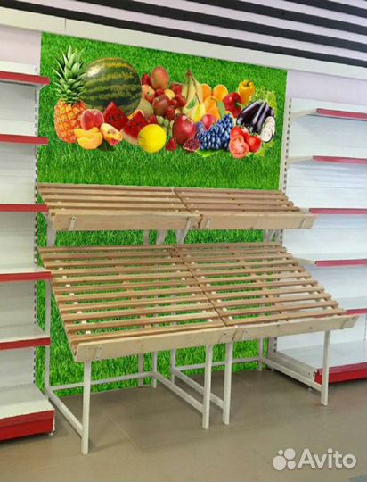 Овощной развал стеллаж для фруктов 3х ярусный