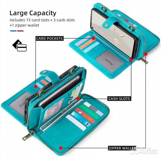 Кожаный чехол-бумажник для телефона redmi 9 megshi