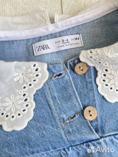 Платье джинсовое zara 3-4 года