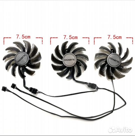 Вентиляторы для видеокарты Gigabyte RTX 3060