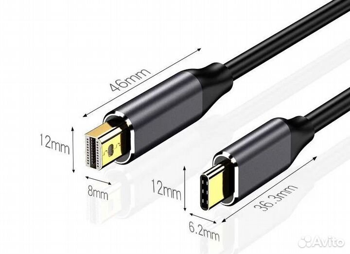 Кабель переходник с Type-C на MiniDP